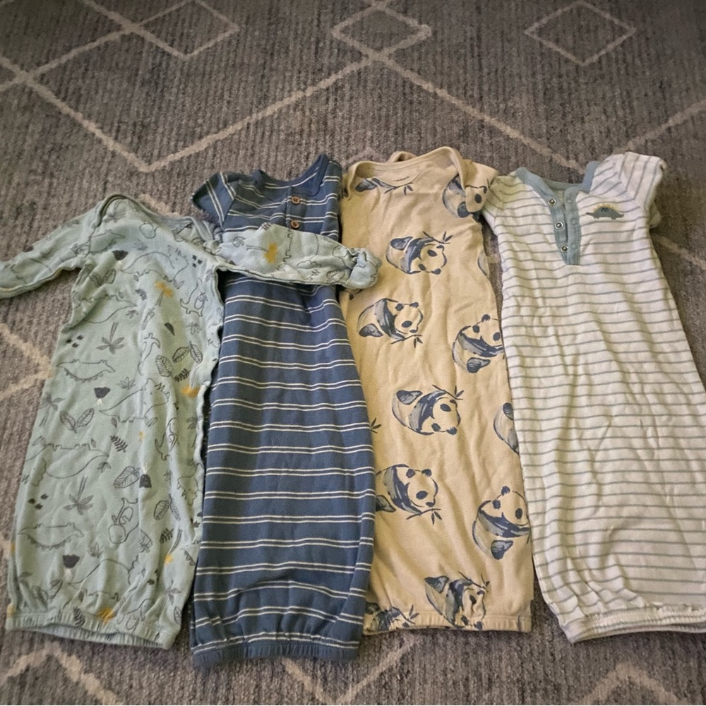 Carters baby boy gowns. Size 3 months